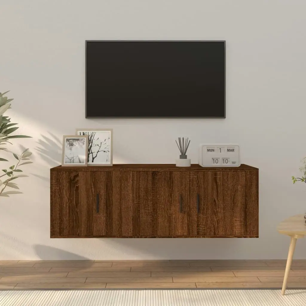 2 Piece TV Cabinet Set Brown Oak Engineered Wood 3188413