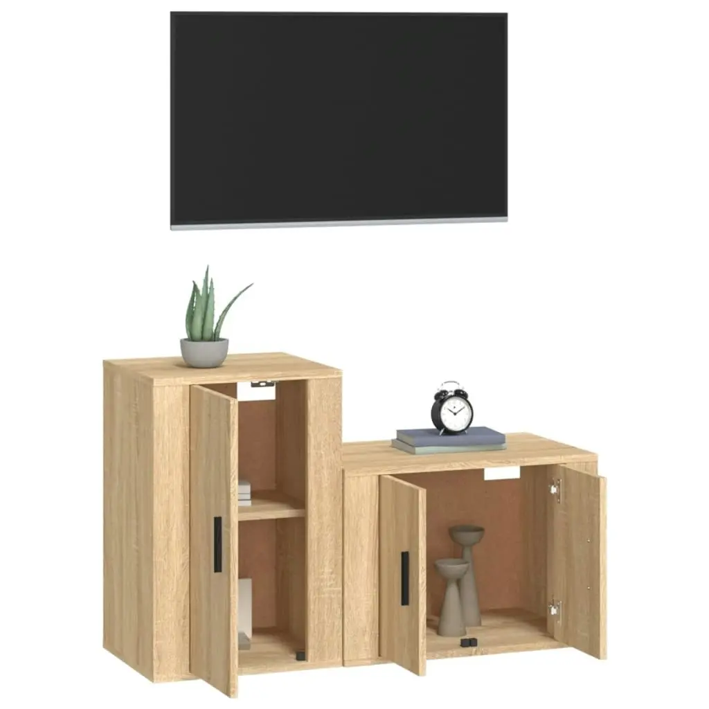 2 Piece TV Cabinet Set Sonoma Oak Engineered Wood 3188449