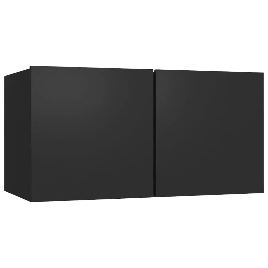 3 Piece TV Cabinet Set Black Engineered Wood 3078778