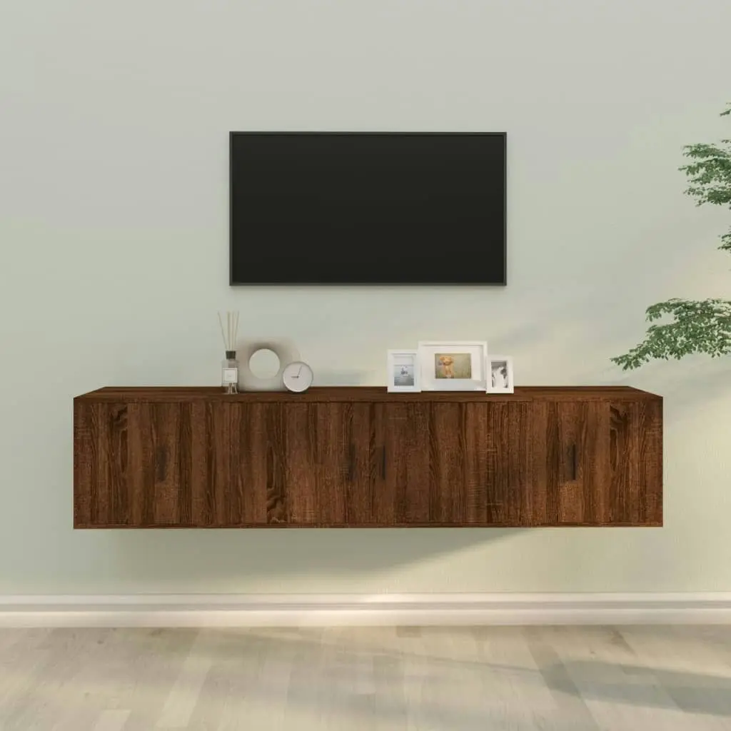 3 Piece TV Cabinet Set Brown Oak Engineered Wood 3188421