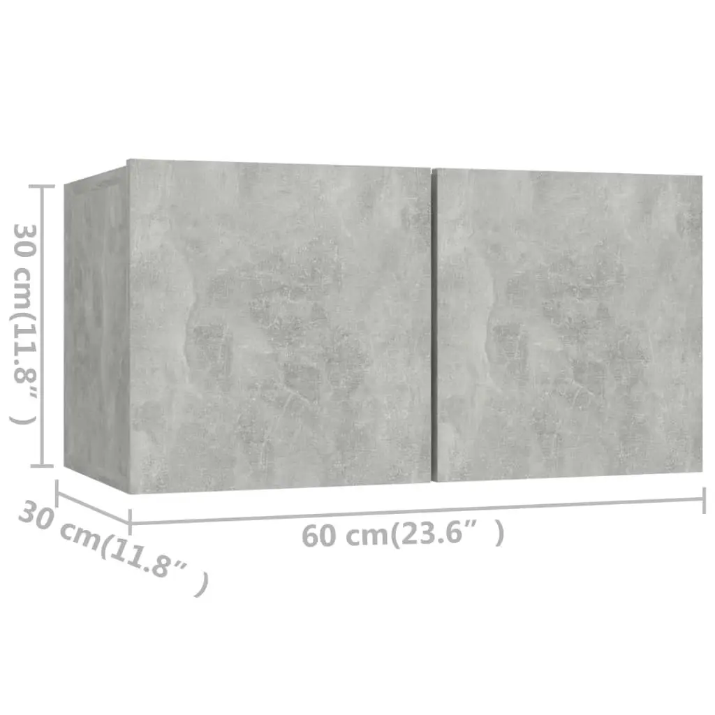 3 Piece TV Cabinet Set Concrete Grey Engineered Wood 3079077