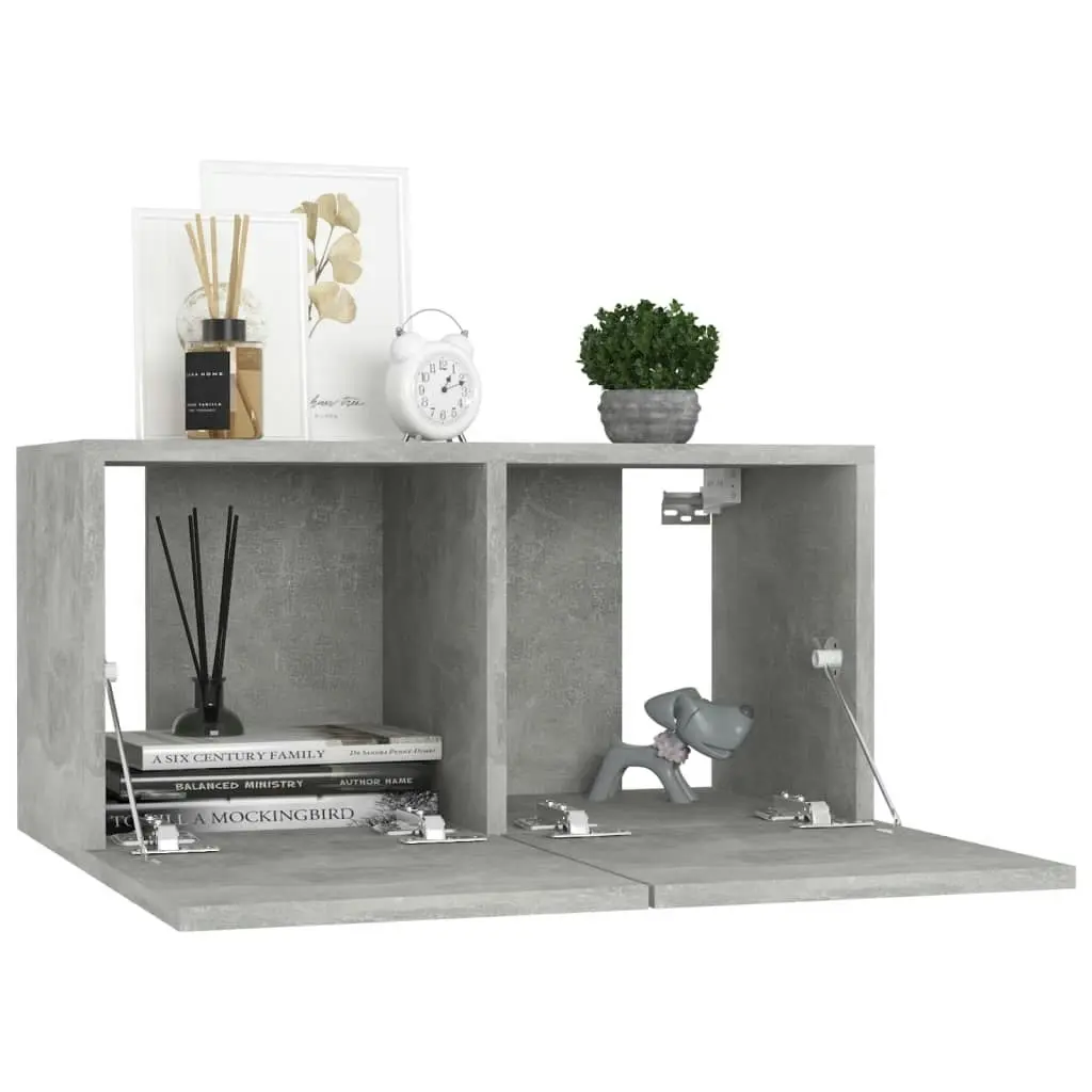 3 Piece TV Cabinet Set Concrete Grey Engineered Wood 3079077