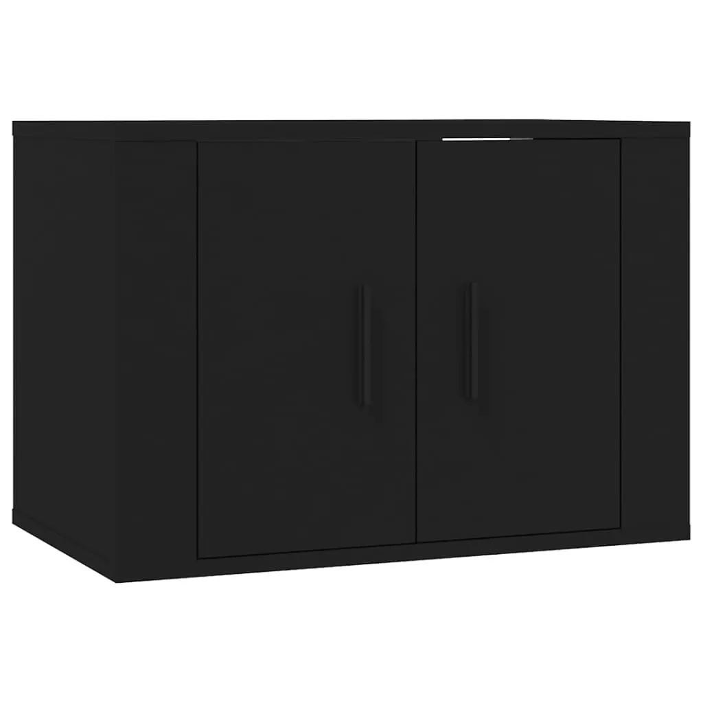 3 Piece TV Cabinet Set Black Engineered Wood 3188495