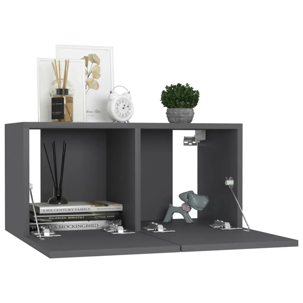 3 Piece TV Cabinet Set Grey Engineered Wood 3078867