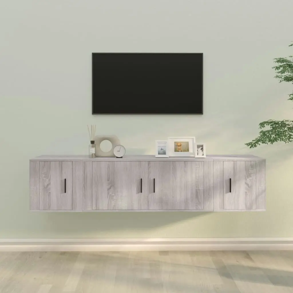 3 Piece TV Cabinet Set Grey Sonoma Engineered Wood 3188420