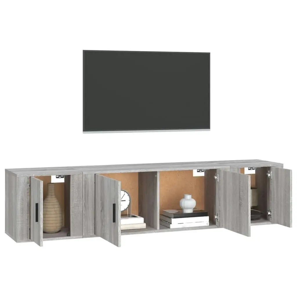 3 Piece TV Cabinet Set Grey Sonoma Engineered Wood 3188420