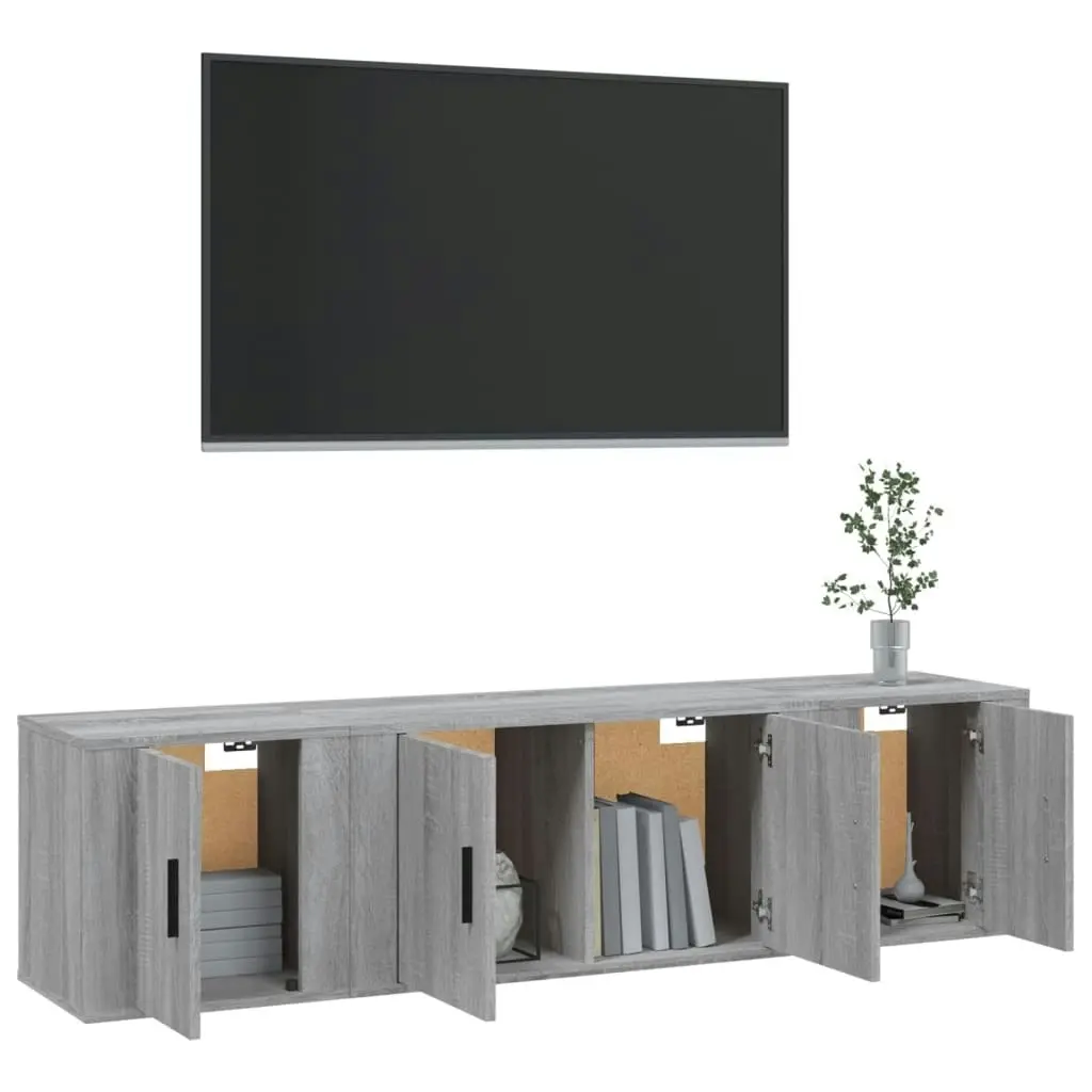 3 Piece TV Cabinet Set Grey Sonoma Engineered Wood 3188404