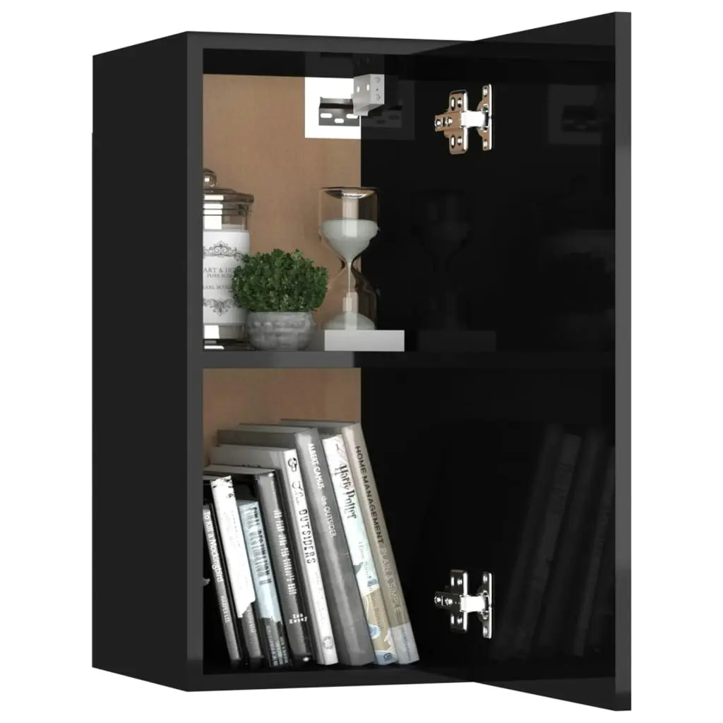 3 Piece TV Cabinet Set High Gloss Black Engineered Wood 3079392