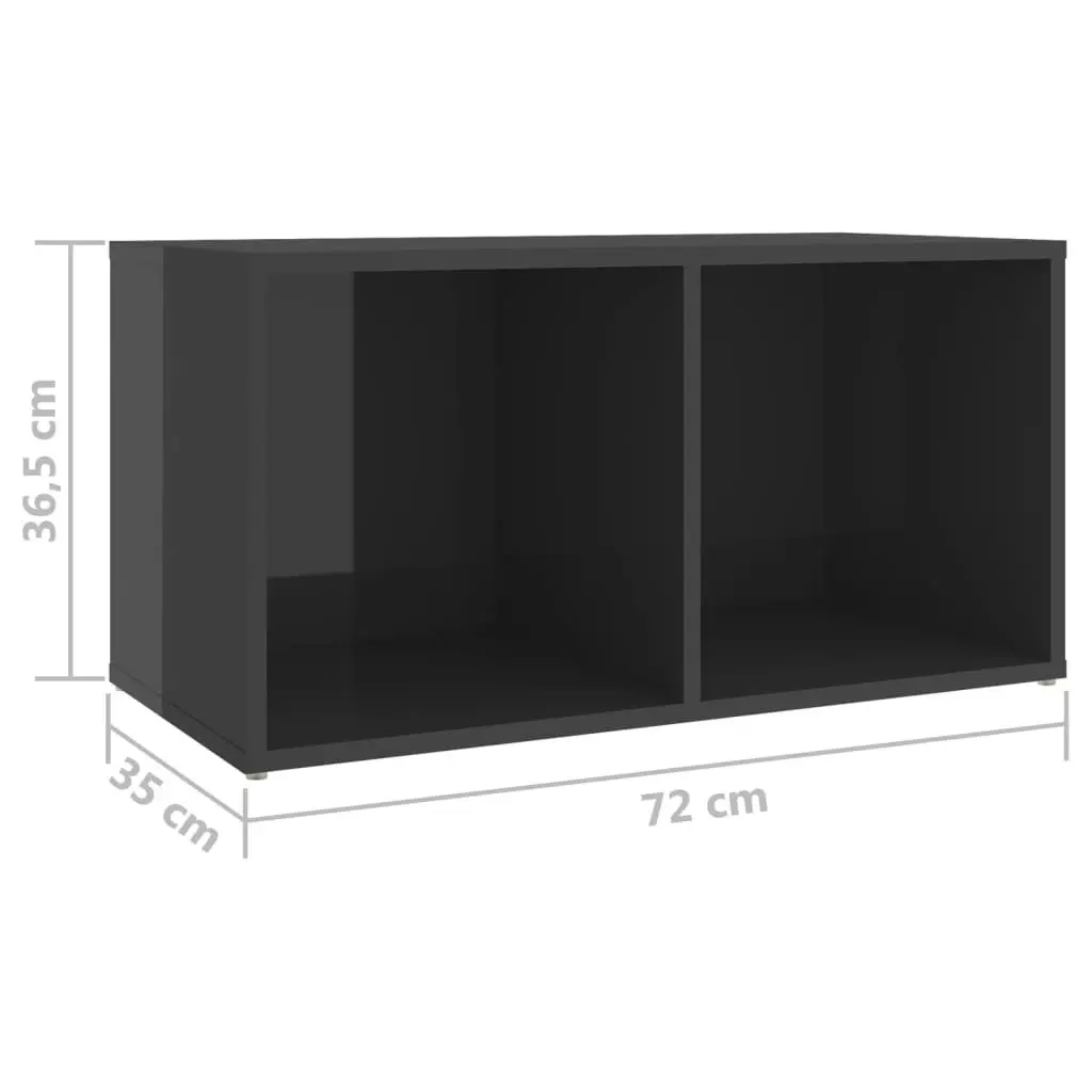 3 Piece TV Cabinet Set High Gloss Grey Engineered Wood 3080086