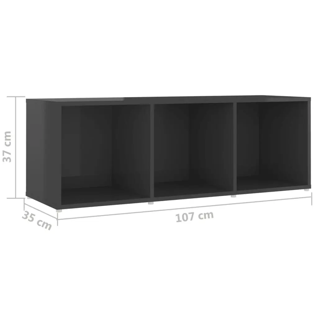 3 Piece TV Cabinet Set High Gloss Grey Engineered Wood 3080086