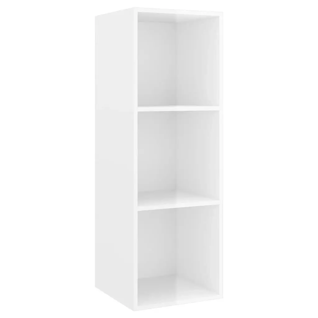 3 Piece TV Cabinet Set High Gloss White Engineered Wood 3079634