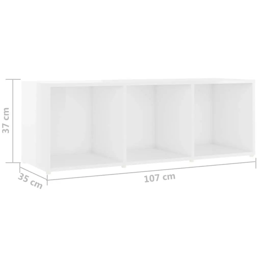 3 Piece TV Cabinet Set High Gloss White Engineered Wood 3080084