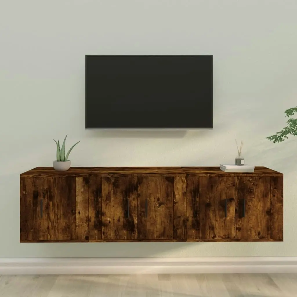 3 Piece TV Cabinet Set Smoked Oak Engineered Wood 3188443