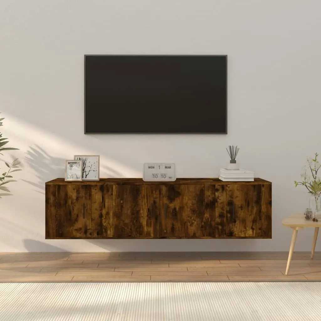 3 Piece TV Cabinet Set Smoked Oak Engineered Wood 3188403