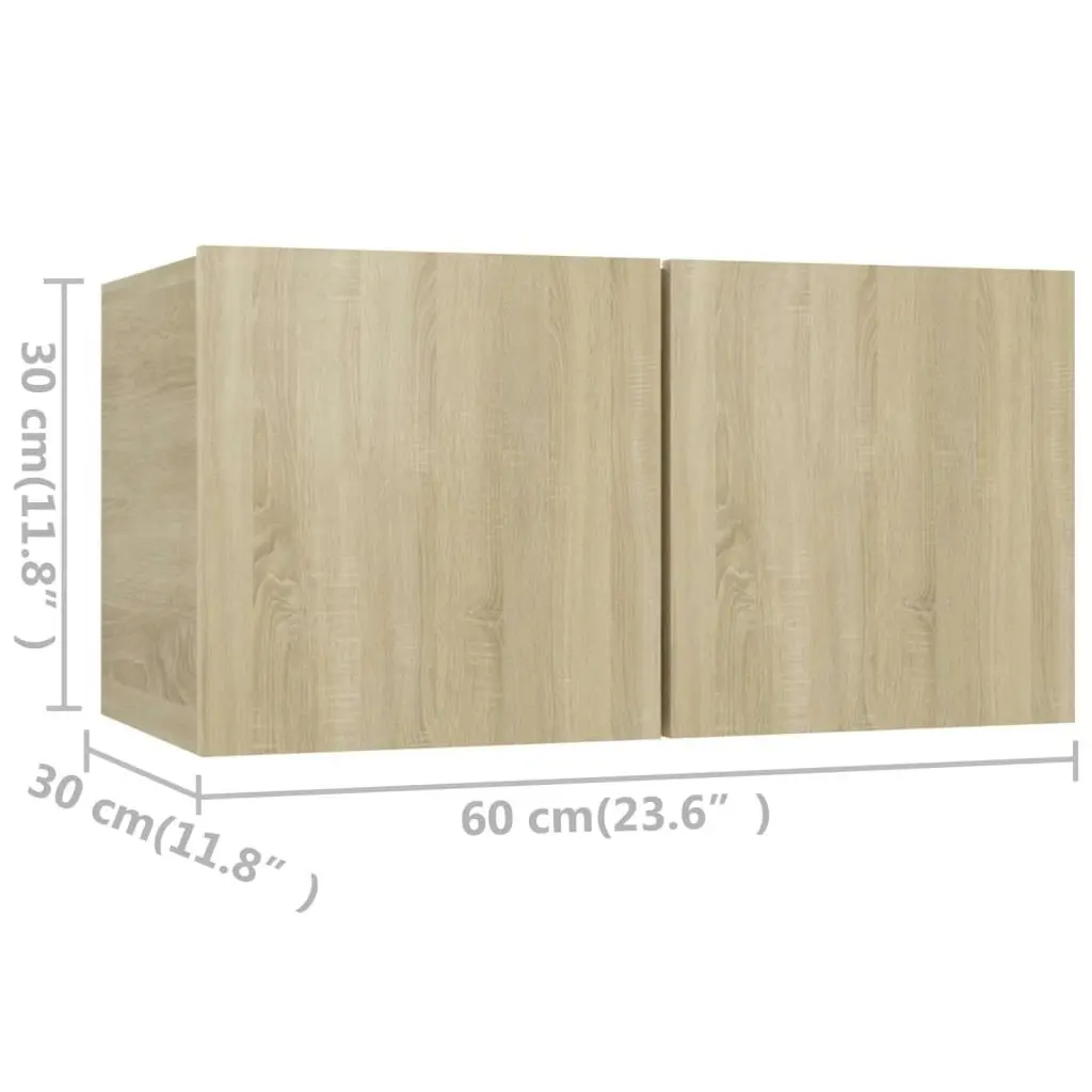 3 Piece TV Cabinet Set Sonoma Oak Engineered Wood 3078972