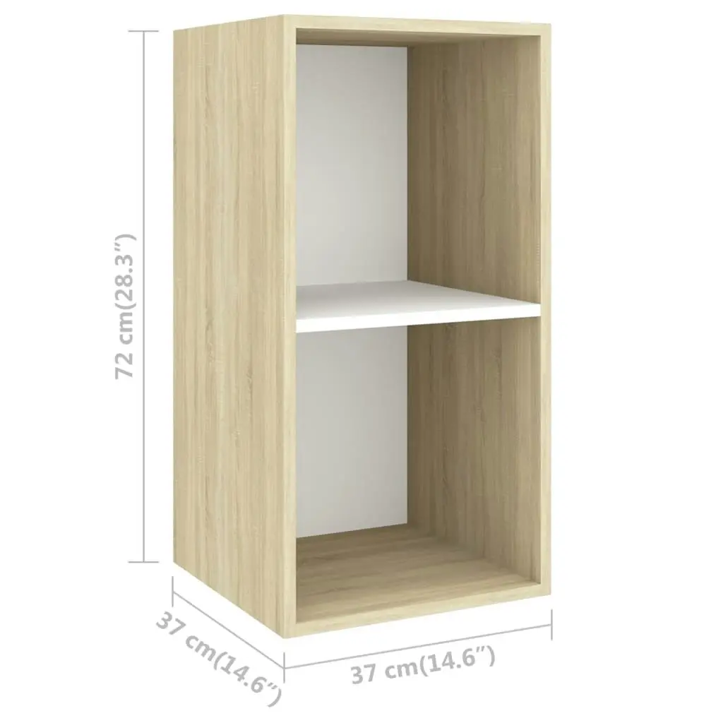 3 Piece TV Cabinet Set White and Sonoma Oak Engineered Wood 3079633