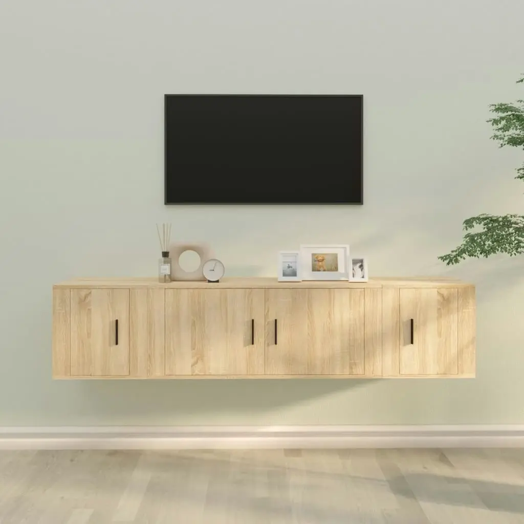 3 Piece TV Cabinet Set Sonoma Oak Engineered Wood 3188417