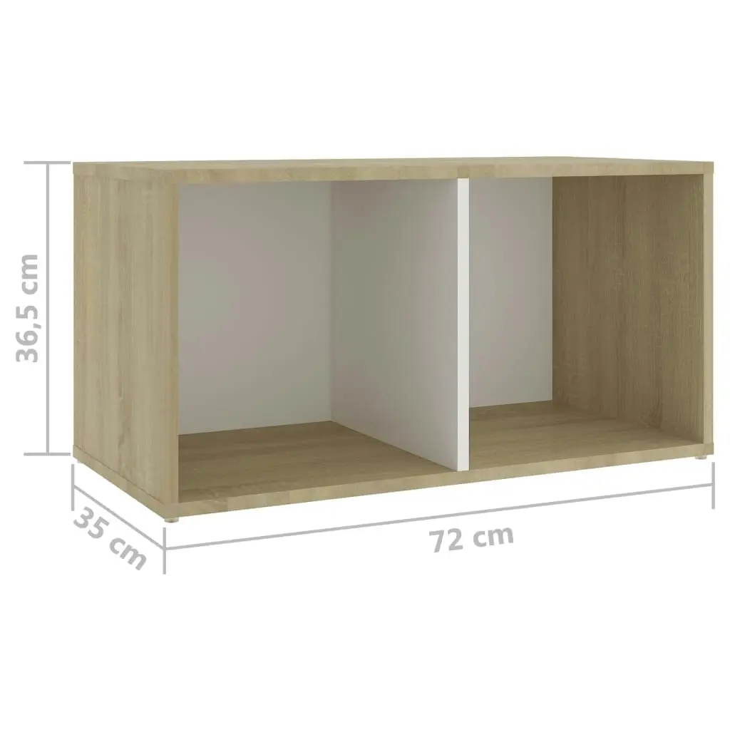 3 Piece TV Cabinet Set White and Sonoma Oak Engineered Wood 3080083