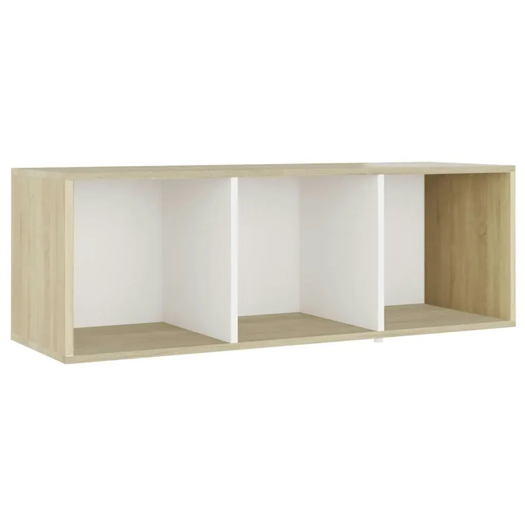 3 Piece TV Cabinet Set White and Sonoma Oak Engineered Wood 3080083