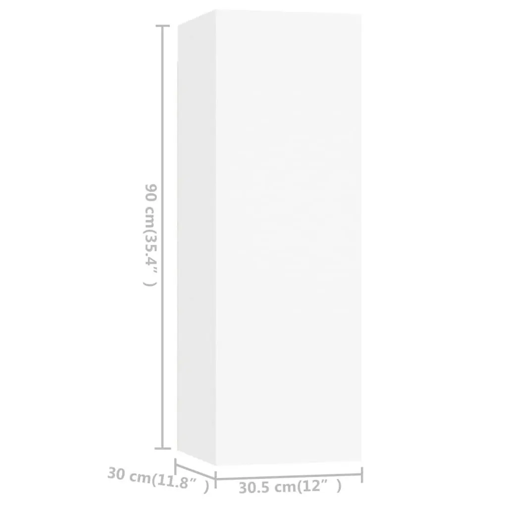 3 Piece TV Cabinet Set White Engineered Wood 3078673