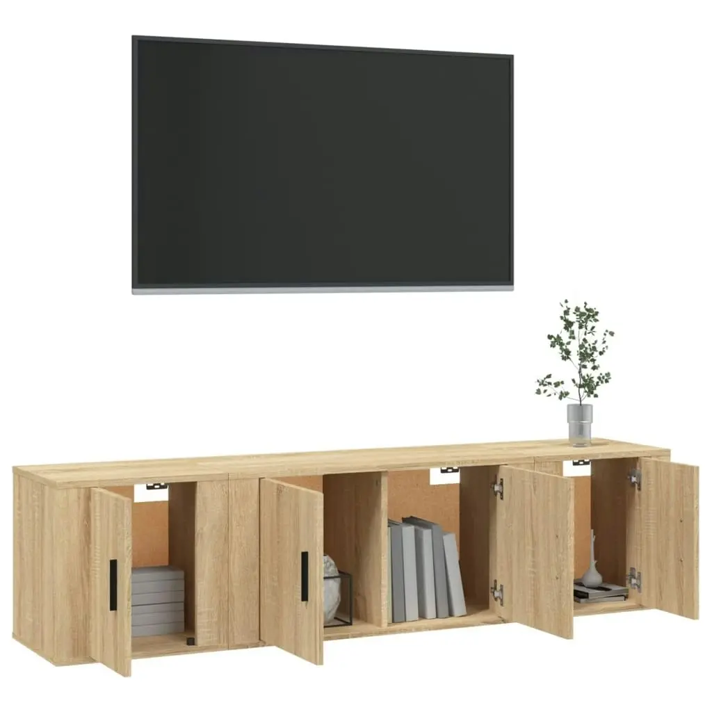 3 Piece TV Cabinet Set Sonoma Oak Engineered Wood 3188401