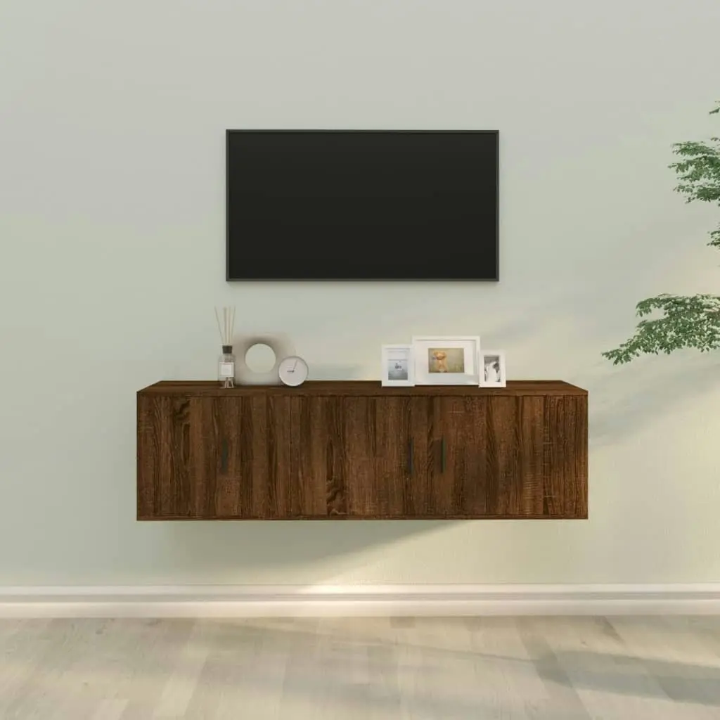 2 Piece TV Cabinet Set Brown Oak Engineered Wood 3188429