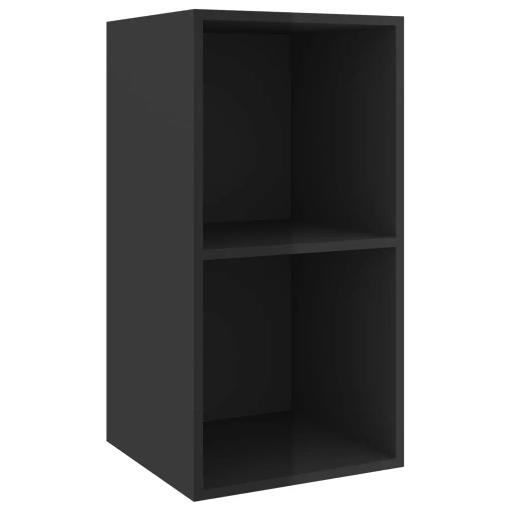 4 Piece TV Cabinet Set High Gloss Black Engineered Wood 3079770