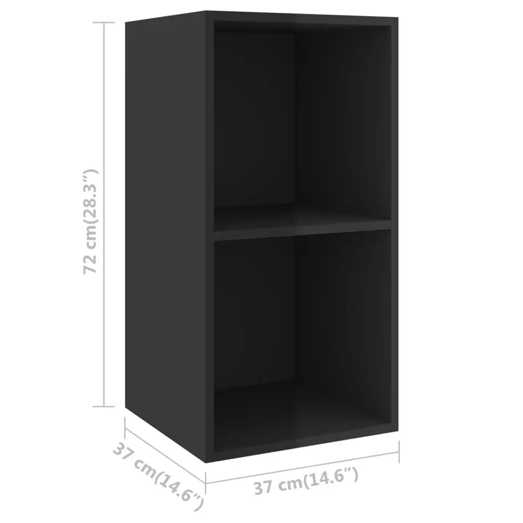 4 Piece TV Cabinet Set High Gloss Black Engineered Wood 3079770