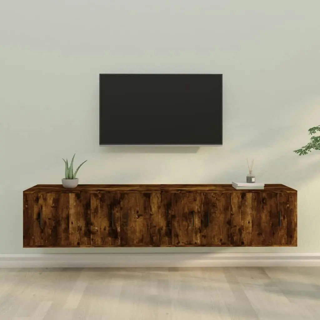 4 Piece TV Cabinet Set Smoked Oak Engineered Wood 3188435