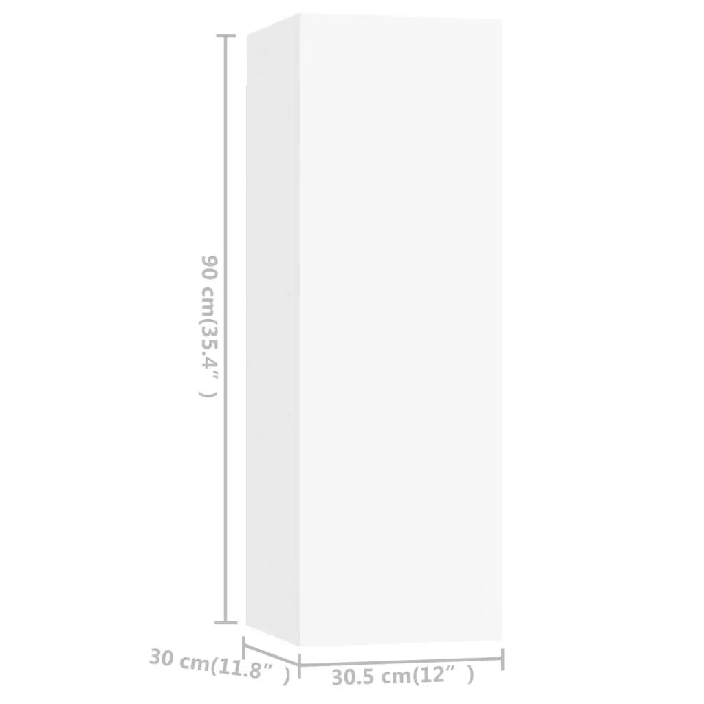 4 Piece TV Cabinet Set White Engineered Wood 3078731