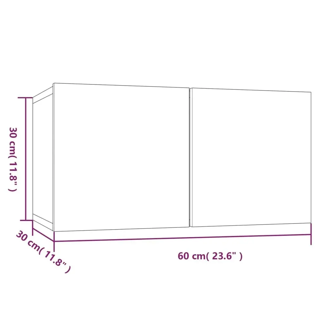 4 Piece TV Cabinet Set White Engineered Wood 3114526