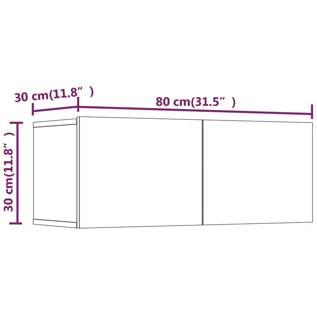 4 Piece TV Cabinet Set White Engineered Wood 3114526