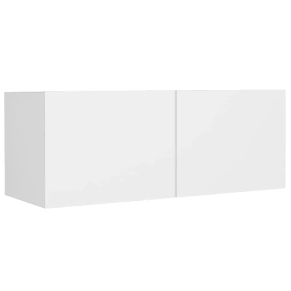 4 Piece TV Cabinet Set White Engineered Wood 3114198