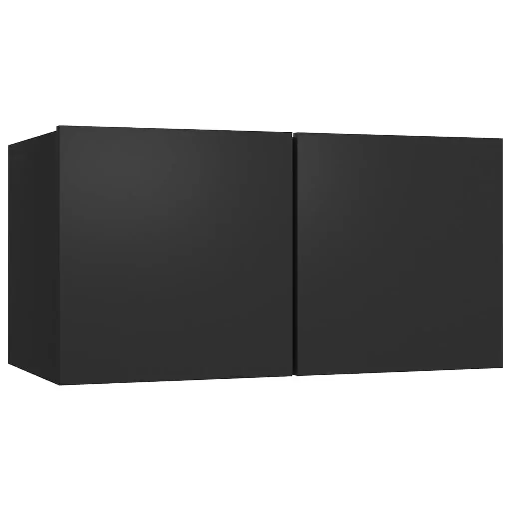 4 Piece TV Cabinet Set Black Engineered Wood 3078747