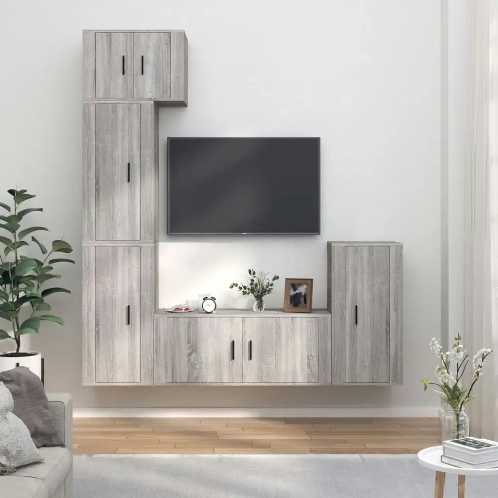 5 Piece TV Cabinet Set Grey Sonoma Engineered Wood 3188620