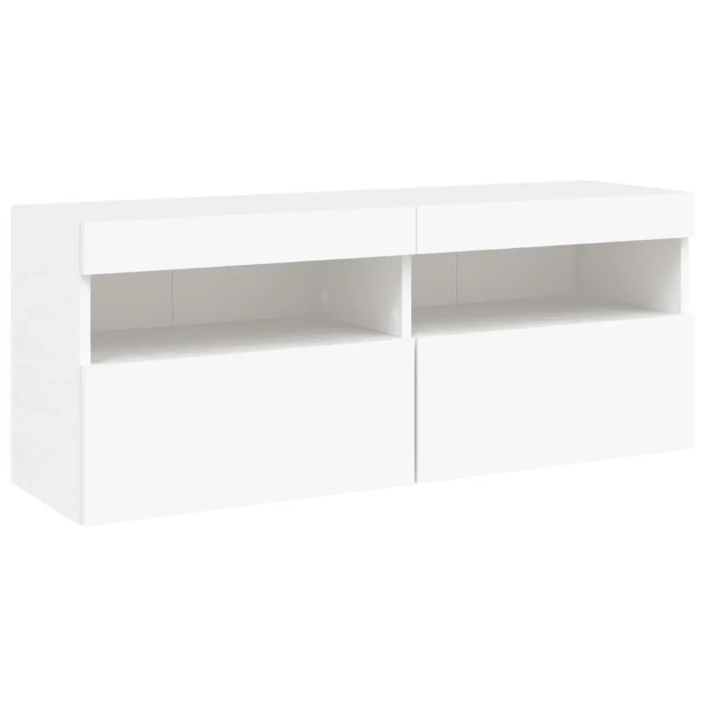 5 Piece TV Wall Units with LED White Engineered Wood 3216725