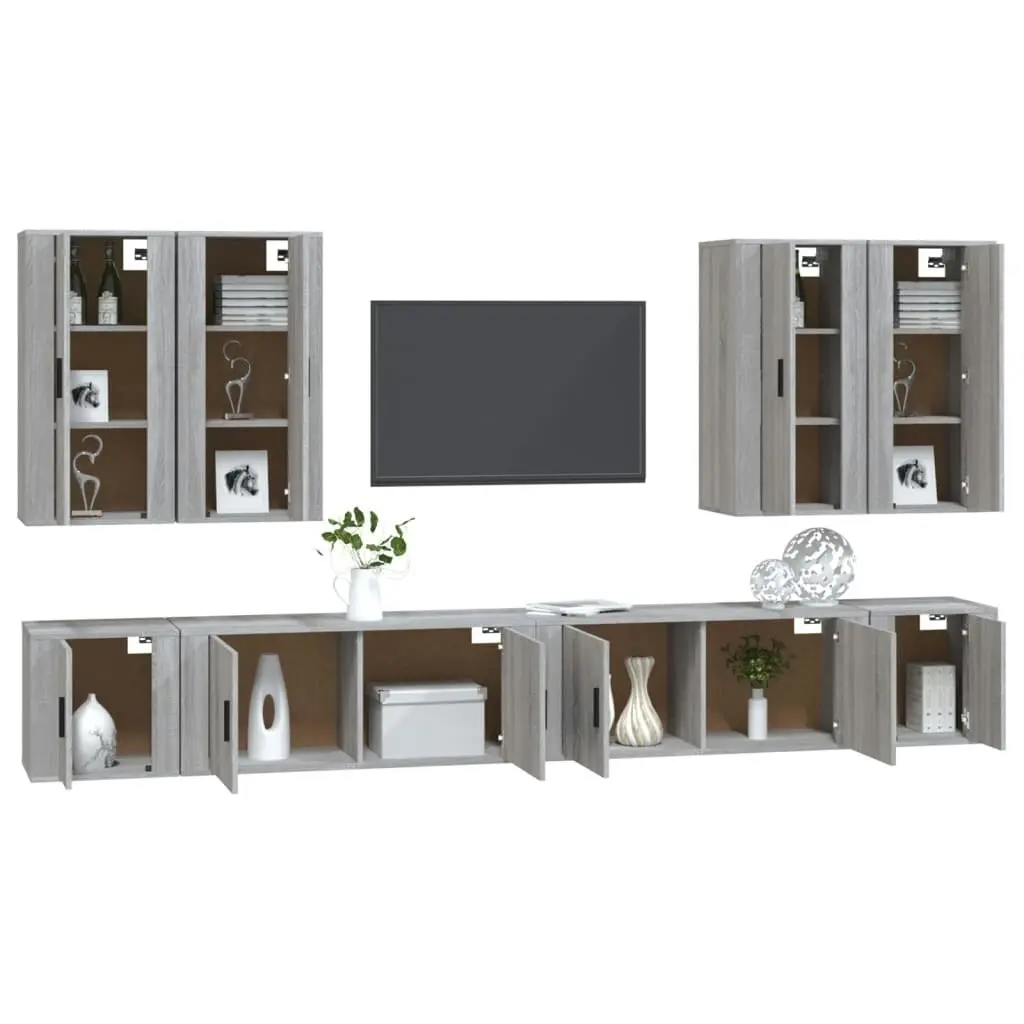 8 Piece TV Cabinet Set Grey Sonoma Engineered Wood 3188708