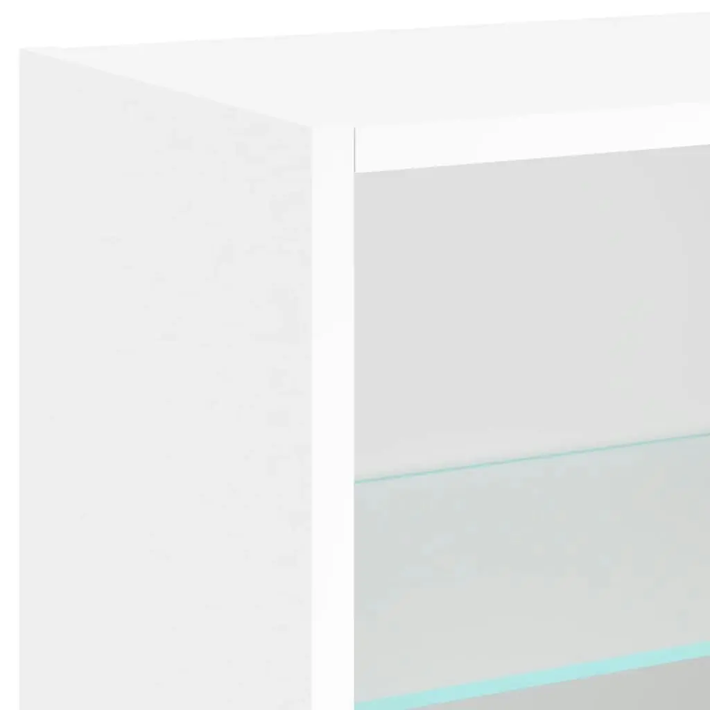 Bedside Cabinets with LED Lights Wall-mounted 2 pcs White 837065