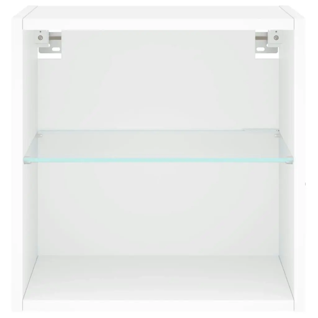 Bedside Cabinets with LED Lights Wall-mounted 2 pcs White 837065