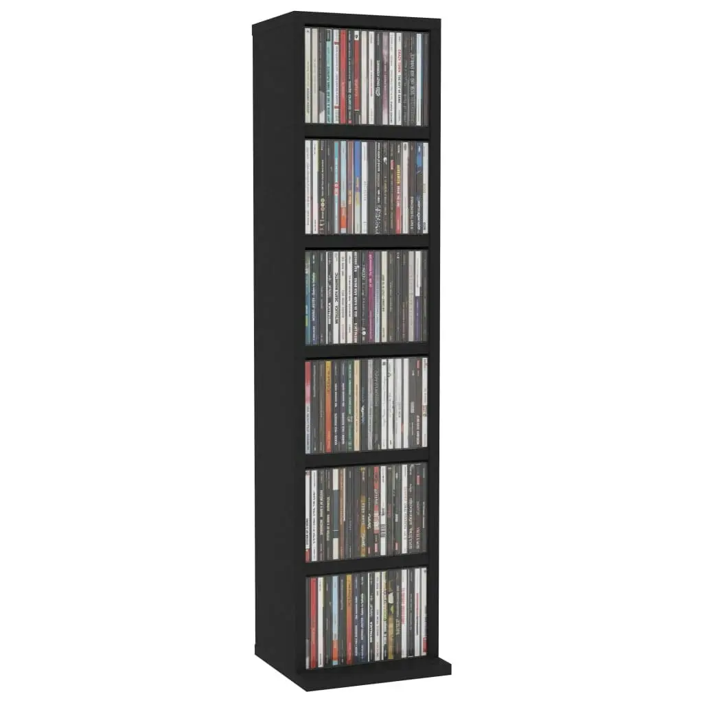 CD Cabinet Black 21x20x88 cm Engineered Wood 800352