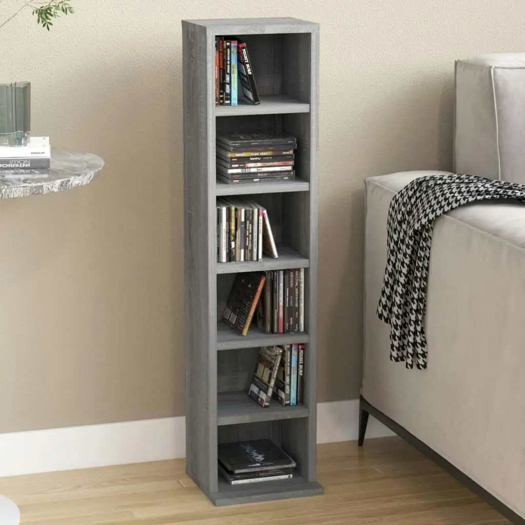 CD Cabinet Grey Sonoma 21x20x88 cm Engineered Wood 815073