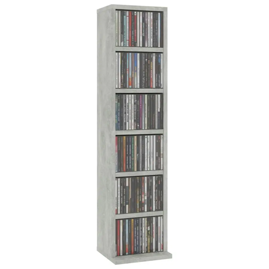 CD Cabinet Concrete Grey 21x20x88 cm Engineered Wood 800355