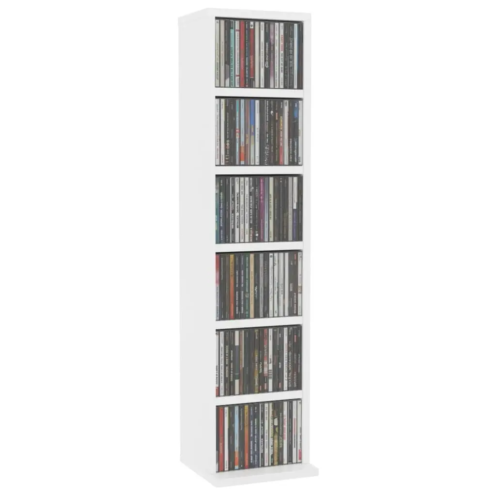 CD Cabinet White 21x20x88 cm Engineered Wood 800351