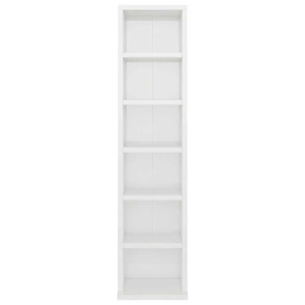 CD Cabinet High Gloss White 21x20x88 cm Engineered Wood 800357