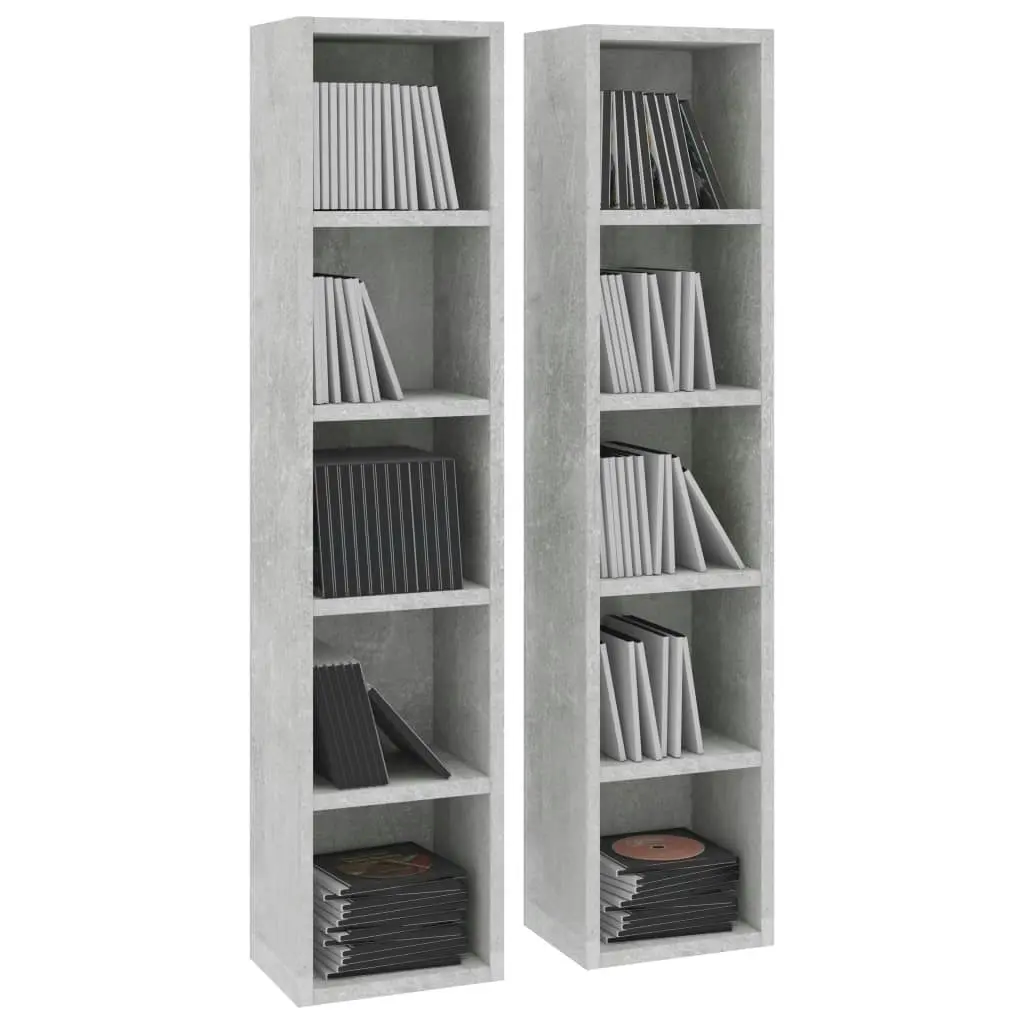 CD Cabinets 2 pcs Concrete Grey 21x16x93.5 cm Engineered Wood 802700