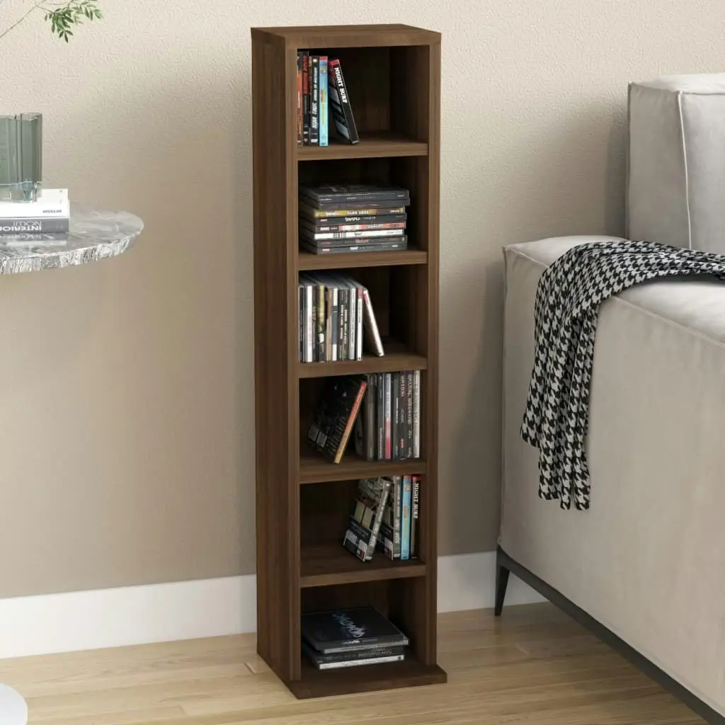 CD Cabinet Brown Oak 21x20x88 cm Engineered Wood 815074