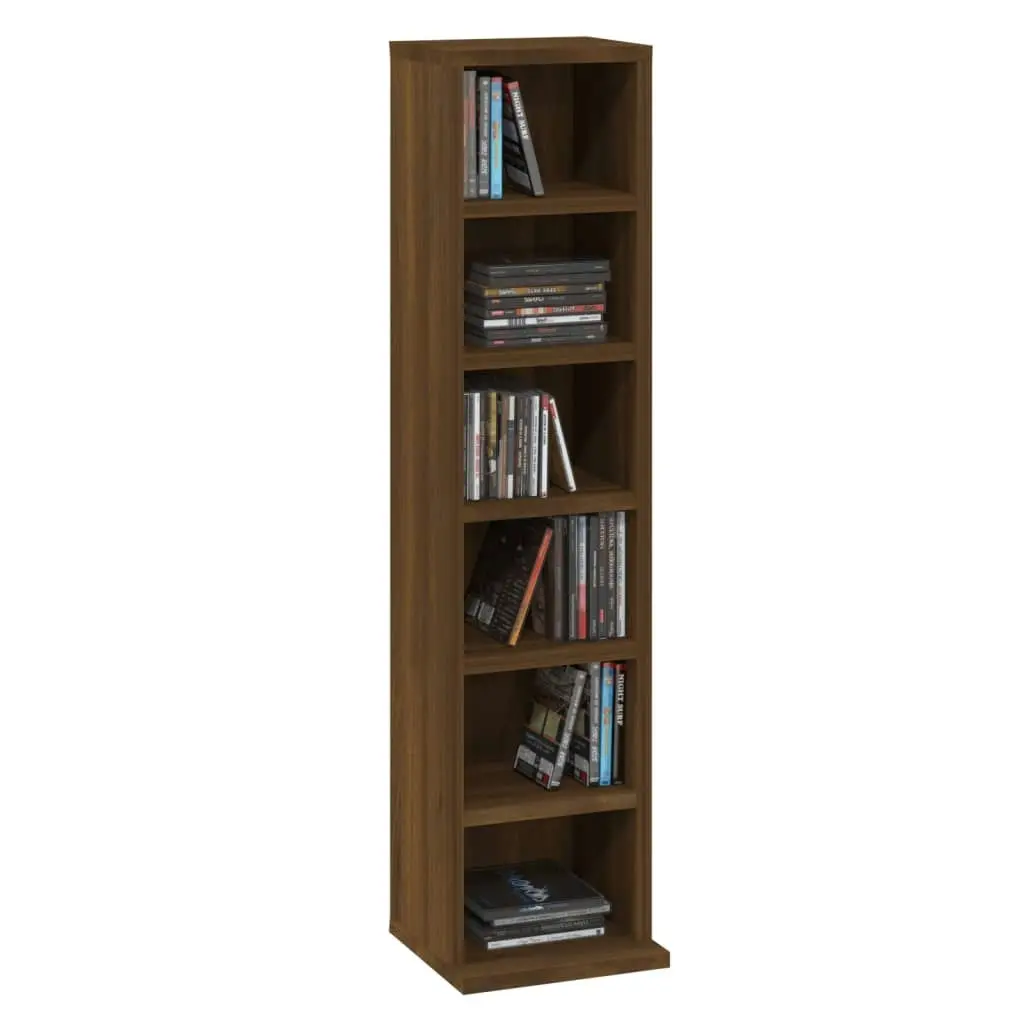 CD Cabinet Brown Oak 21x20x88 cm Engineered Wood 815074