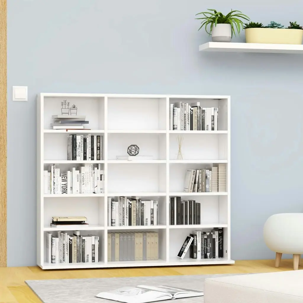 CD Cabinet White 102x23x89.5 cm Engineered Wood 801787