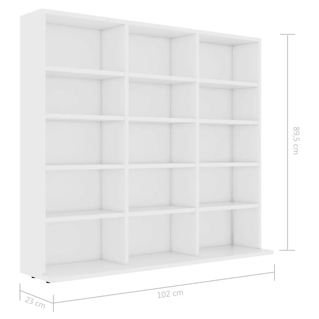 CD Cabinet White 102x23x89.5 cm Engineered Wood 801787