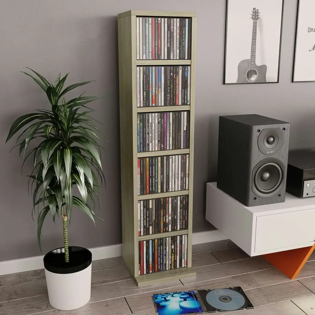 CD Cabinet Sonoma Oak 21x20x88 cm Engineered Wood 800354